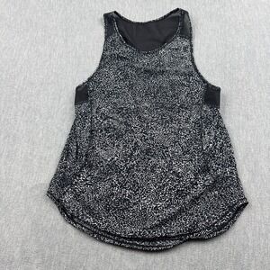 Lululemon Top Womens 6 Black Sculpt Tank II Mesh Running Gym Yoga Workout
